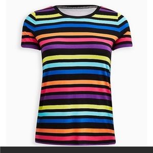 NWT | Torrid Colorful Striped Perfect Super Soft Crew Neck Tee | Size 3